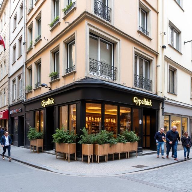Die Außenansicht des Cafés Gipfelblick in der Herrengasse.